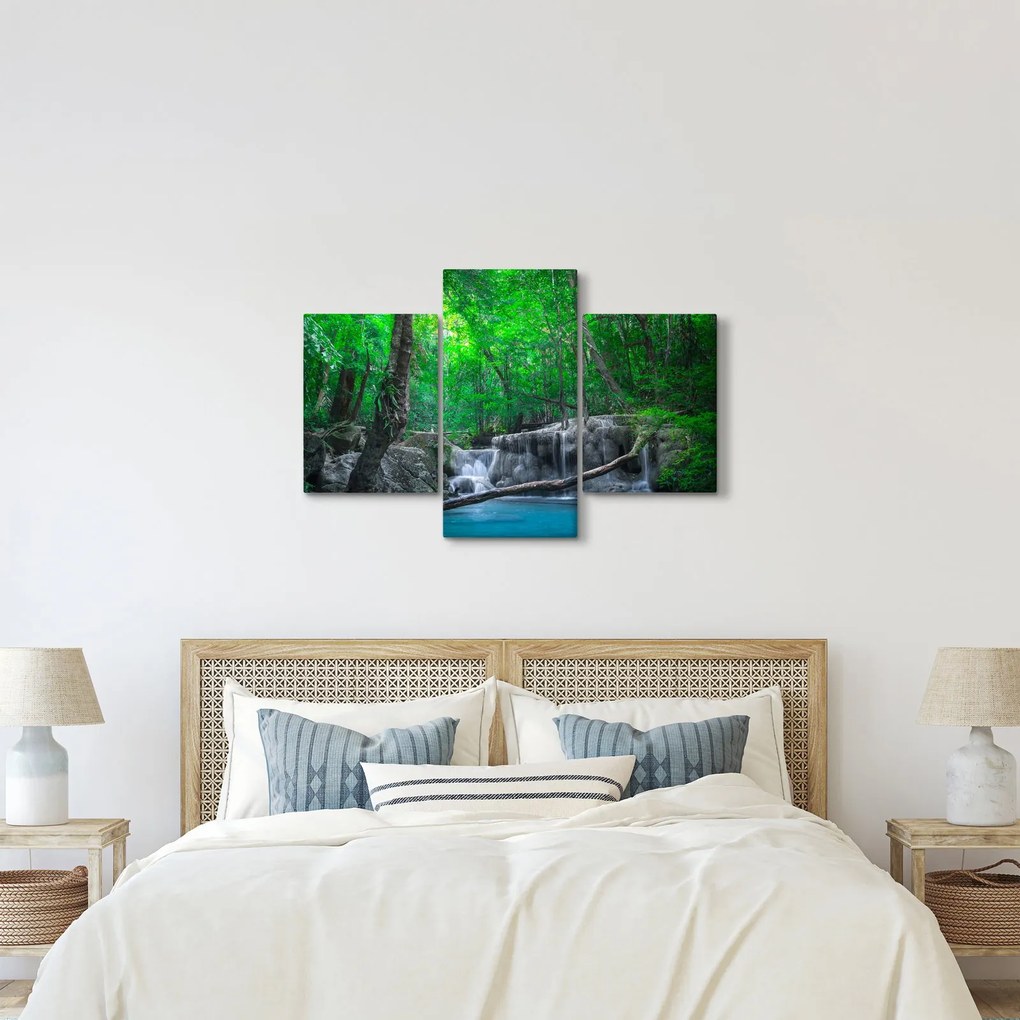 Obraz - Vodopád Erawan, Kanchanaburi, Thajsko (90x60 cm)