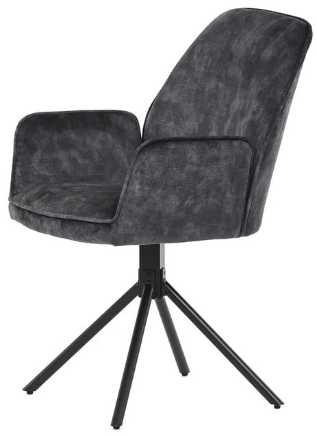 Autronic BONTEC Jedálenská stolička, čierna, zamatová látka, HC-511 BK4 Farba: Šedá
