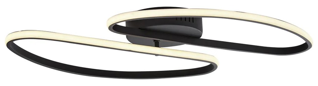 Dizajnové stropné svietidlo matná čierna 65 cm 3-krokové stmievateľné 2-svetelné - Pepe