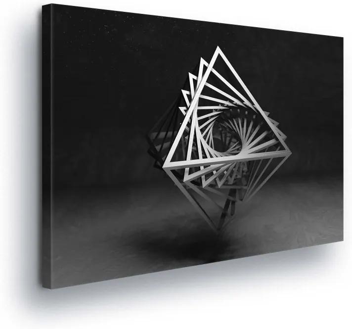 GLIX Obraz na plátne - Gray 3D Triangle in Rotaci 100x75 cm