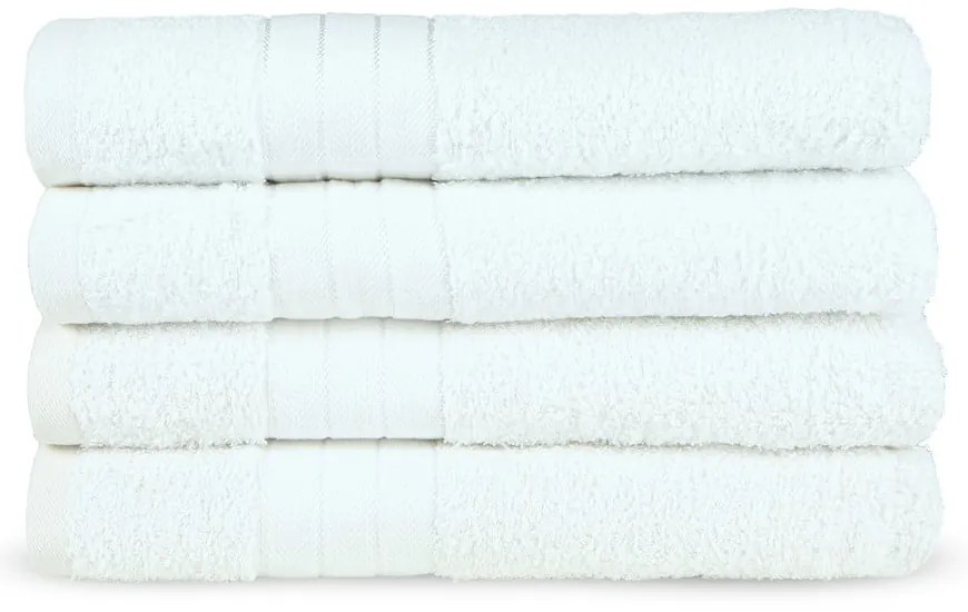Biele froté bavlnené uteráky v súprave 4 ks 50x100 cm – Good Morning