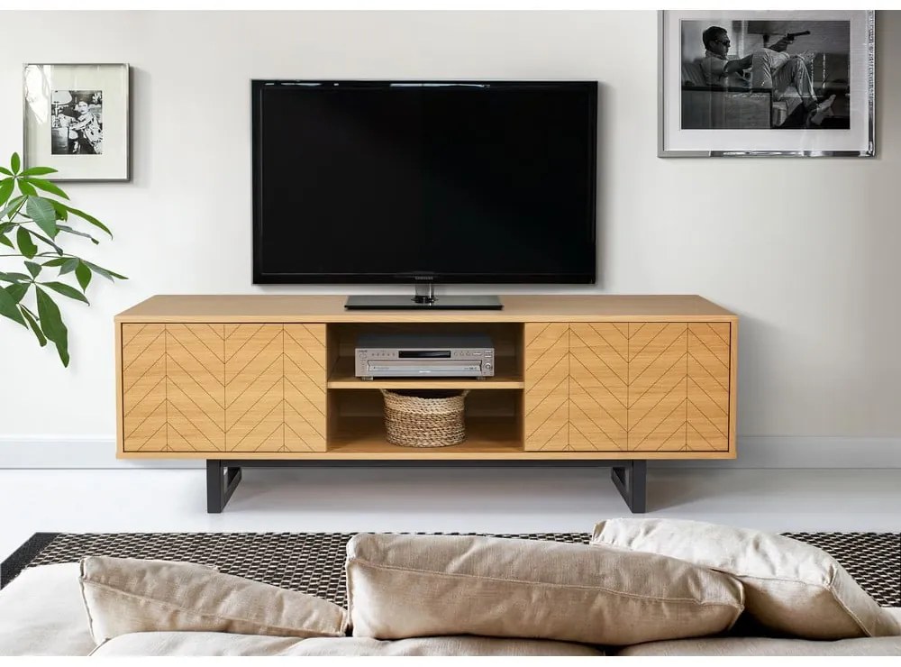 TV stolík v dubovom dekore Woodman Camden Herringbone