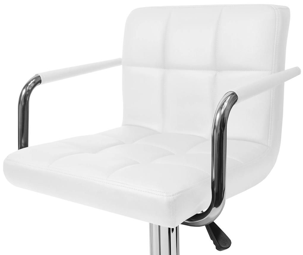 Barová stolička s podrúčkami AGA MR2010WHITE - biela