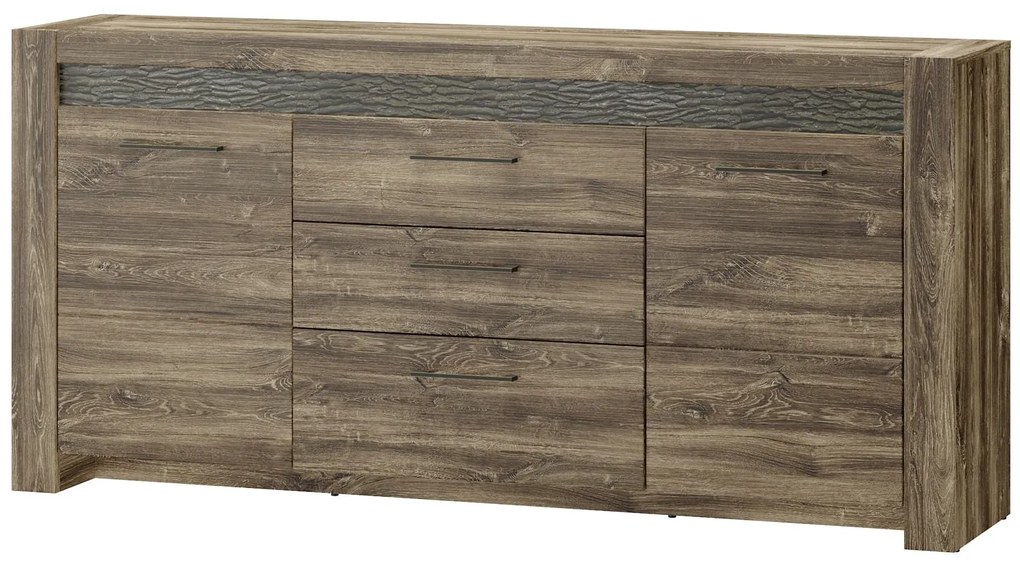 Komoda Belveder 46 178 cm s LED osvětlením dub Stirling