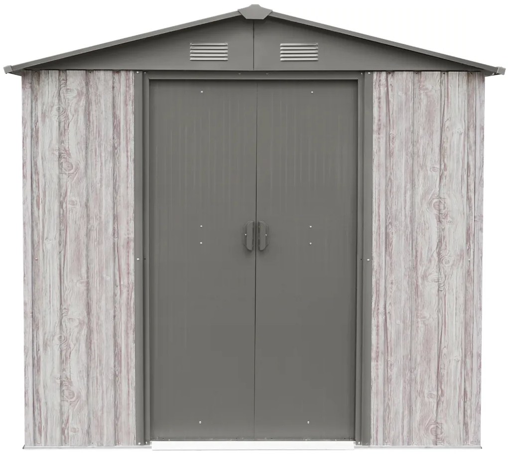 Záhradný domček BestBerg ZDB-2SD / 2,5 m² / 194 x 131 x 184 cm / biele drevo / sivá