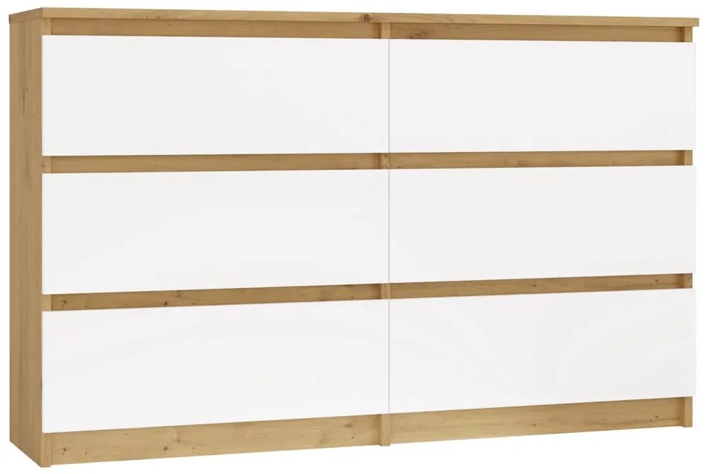 Komoda MALWA M6 120 cm dub artisan/bílá