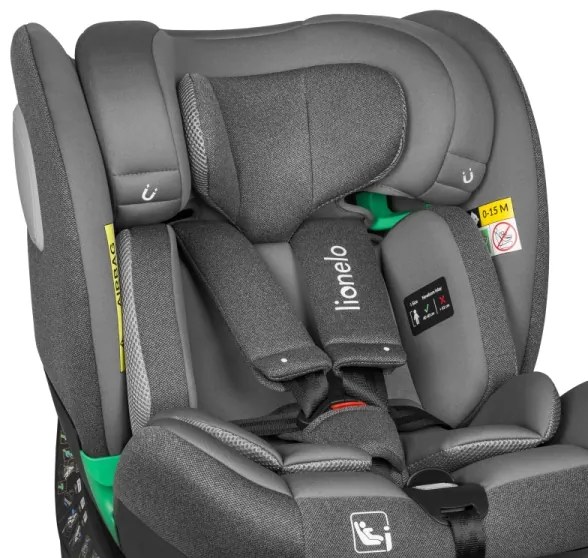 Lionelo - Otočná autosedačka s bázou BRAAM i-Size 40–150 cm Grey Stone