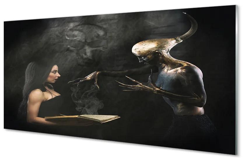 Nástenný panel  Žena temná postava 140x70 cm