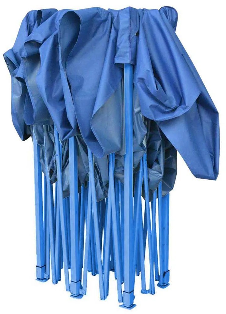 Záhradný pavilón-modrý+bočné steny+prenosná taška-2,9x2,9 m