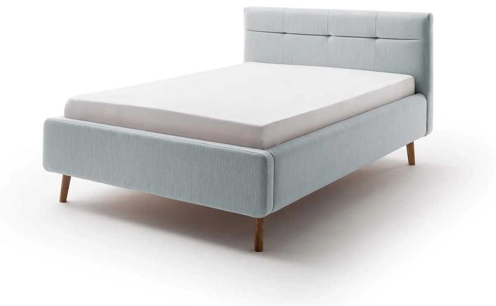 Dvojlôžková posteľ anika s úložným priestorom 140 x 200 cm modrá MUZZA