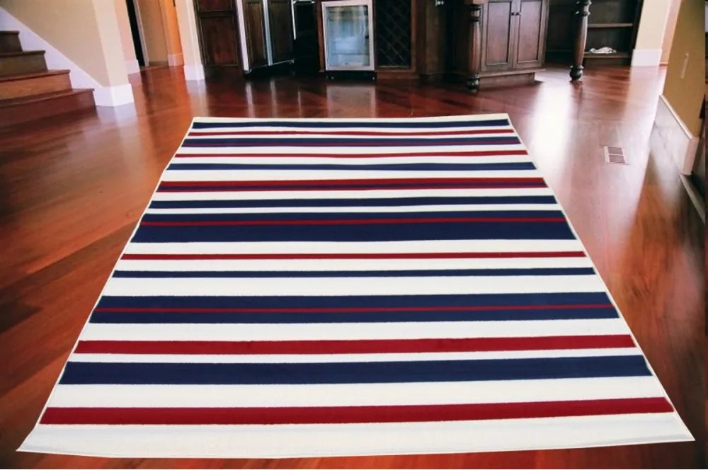 Kusový koberec PP Prúžky biely, Velikosti 120x170cm