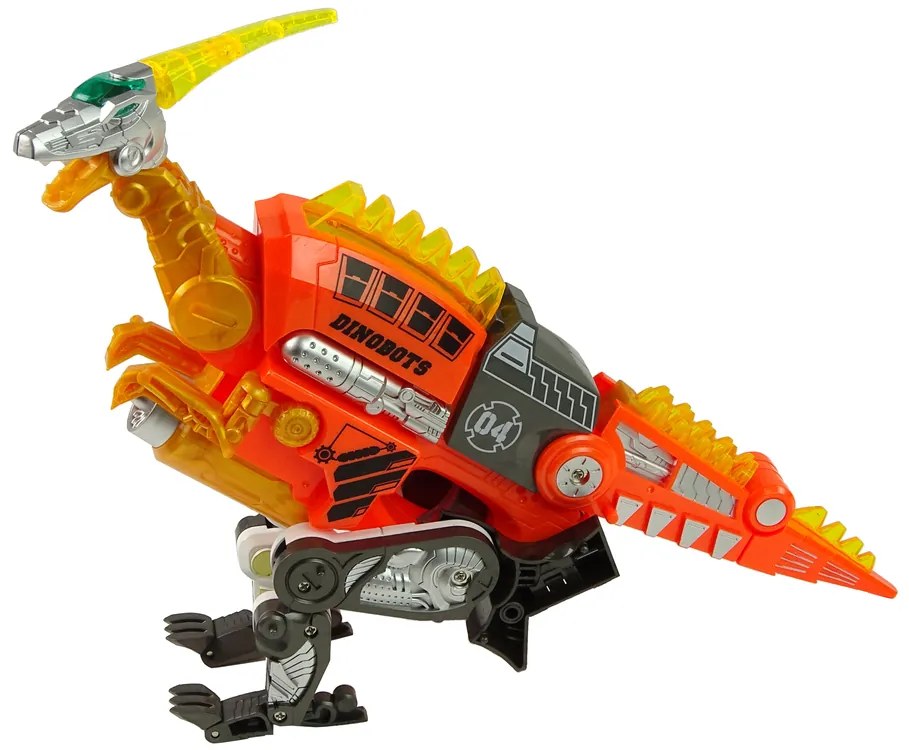 Lean Toys Oranžový dinosaurus a zbraň 2v1 - Príslušenstvo