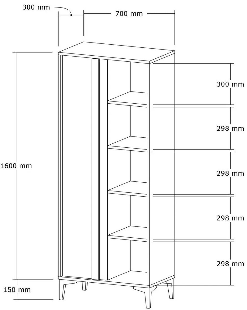 Regál Mobube (borovica atlantická + antracit) . Akcia -19%. Vlastná spoľahlivá doprava až k Vám domov. 1093015