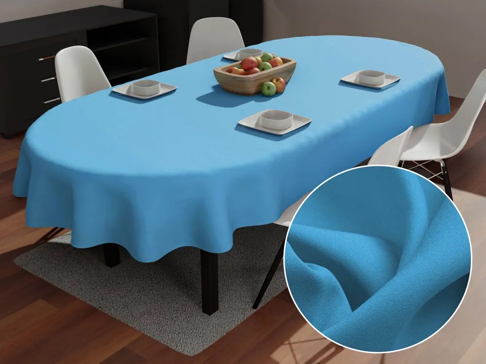 Biante Dekoračný oválny obrus Rongo RG-065 Svetlo modrý 140x220 cm