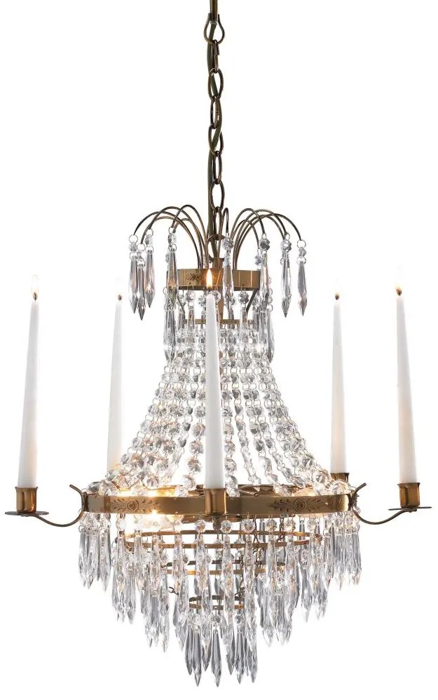 Markslöjd 100602 - Luster na reťazi KRAGEHOLM 3xE14/40W/230V mosadz