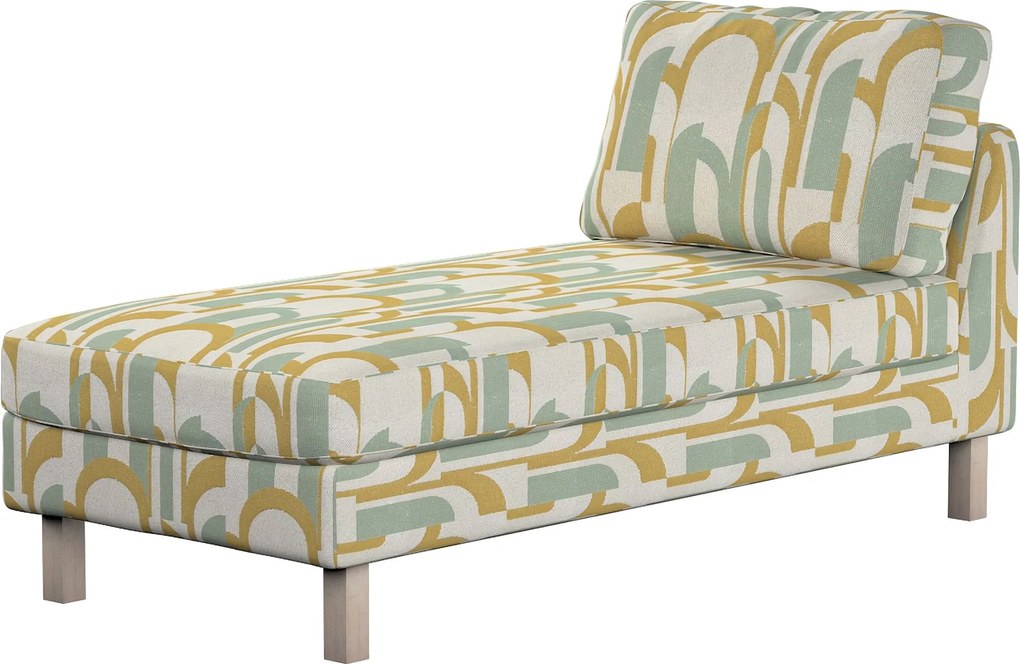 Poťah na ležadlo Karlstad, krátky farba produktu zelená látka zapletaná, vzorované