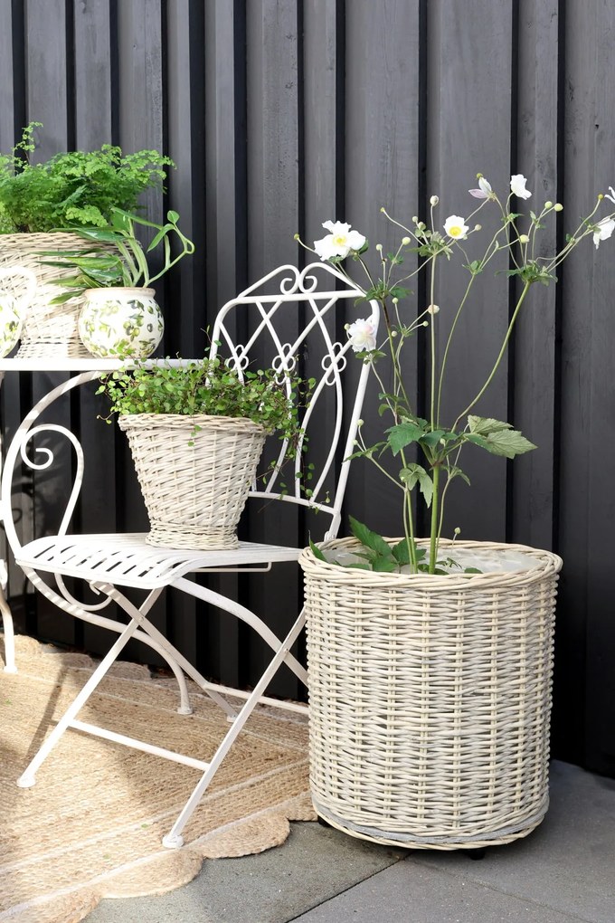 Chic Antique Prútený obal na kvetináč na kolieskach French M