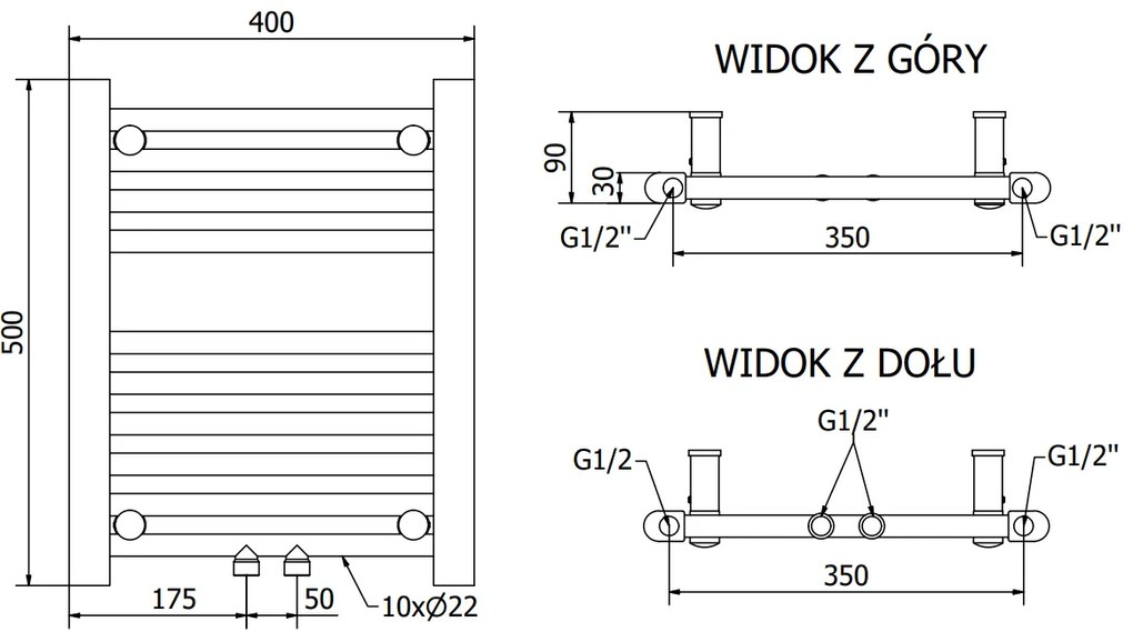 Mexen Mars, elektrické vykurovacie teleso 500 x 400 mm, 300 W, čierna, W110-0500-400-2300-70