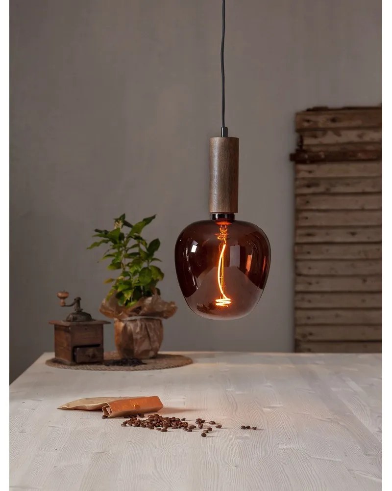 Tmavohnedé závesné svietidlo Tub – Star Trading