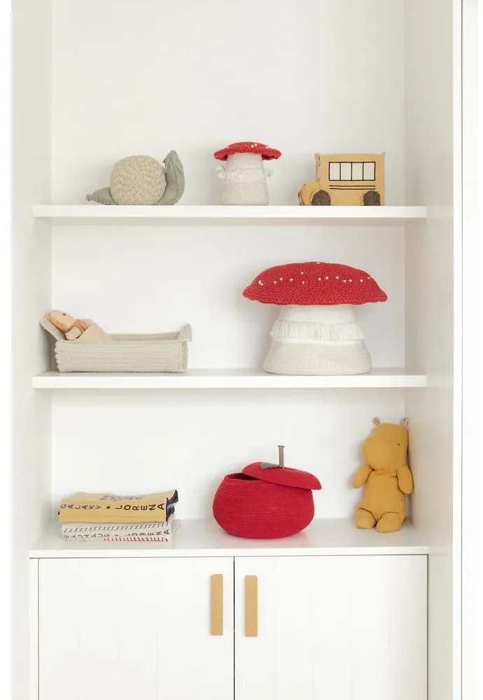 Červený/krémový látkový detský kôš na hračky ø 38x33 cm Big Mushroom – Lorena Canals