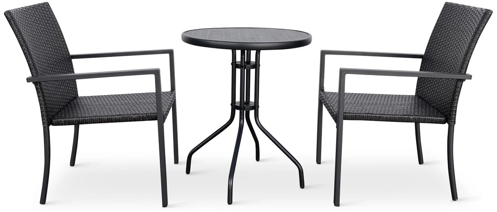 Noela Balkónový set Nina + 2x ratanová stolička Wicker Pat