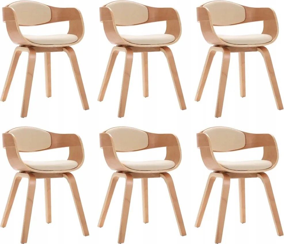 vidaXL Stolové stoličky, 6 ks, ohýbané drevo a umelá koža