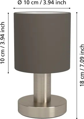 Eglo 31842 - Stolná lampa MONTETTO 1xE14/40W/230V hnedá/matný chróm
