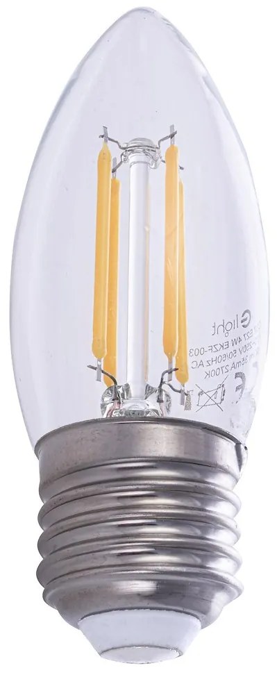 Dekoračná LED žiarovka E27 teplá 2700k 4w 520 lm sviečka