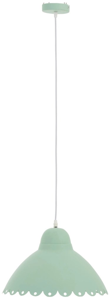 Pastelovo zelené závesné kovové svetlo Candy - Ø 36 * 26 cm