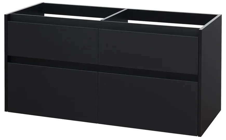 Mereo Opto, kúpeľňová skrinka 121 cm, čierna matná, MER-CN943S