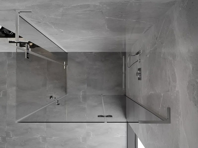 Mexen Mist-H L Duo, 2-krídlový sprchový kút 105 x 115 cm, číre sklo, chrómový profil, 8A5L-105L-115P-01-00