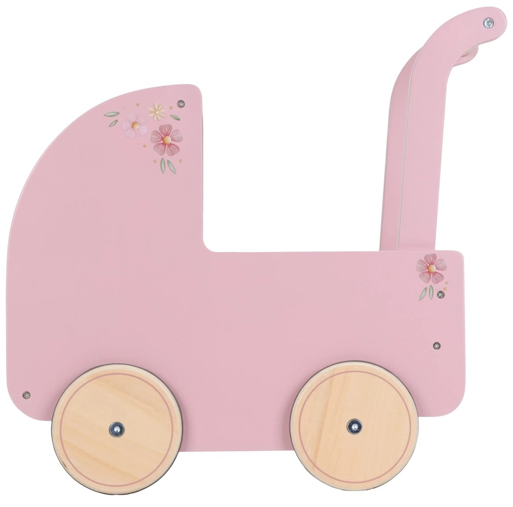 Kočík pre bábiky drevený s perinkou Pink