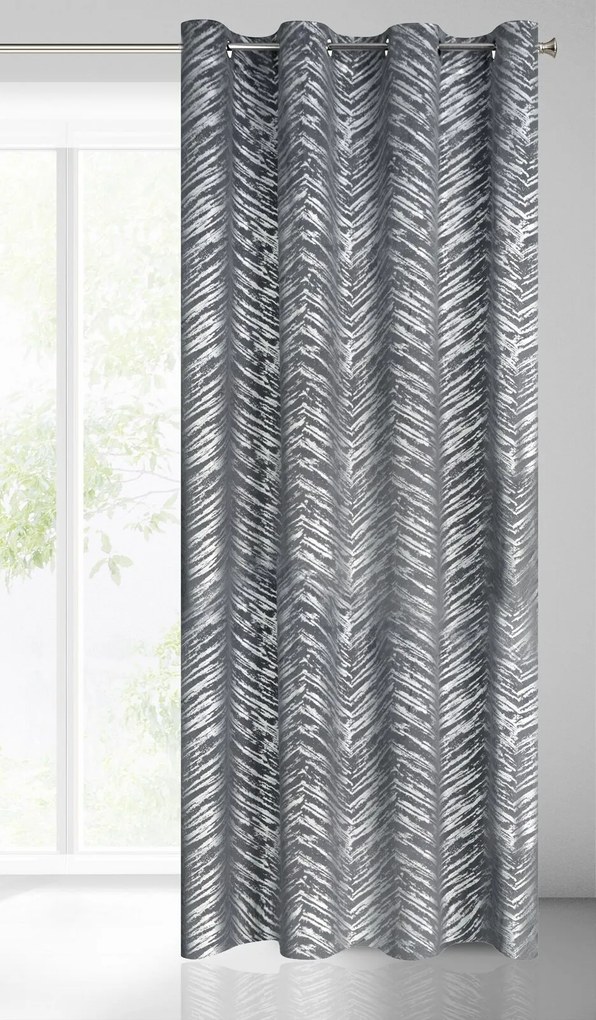 ZATEMŇOVACÍ ZÁVES NA KRÚŽKOCH SARA 140X250 CM STRIEBORNÁ