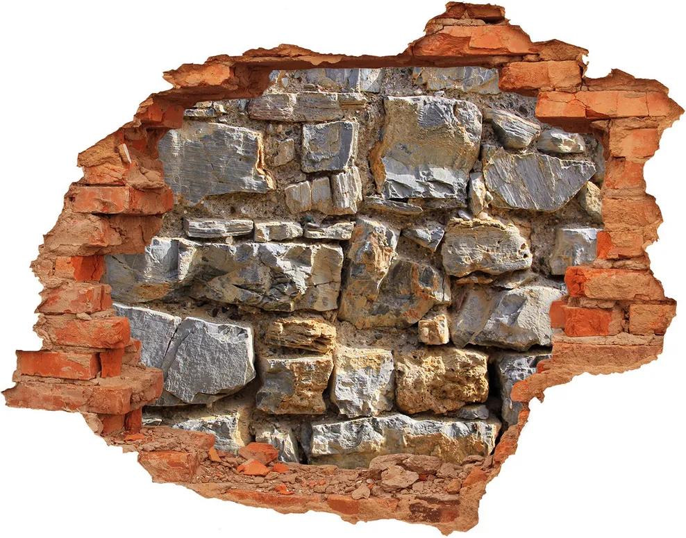 Fotoobraz diera na stenu Kamenný múr WallHole-cegla-90x70-91042917