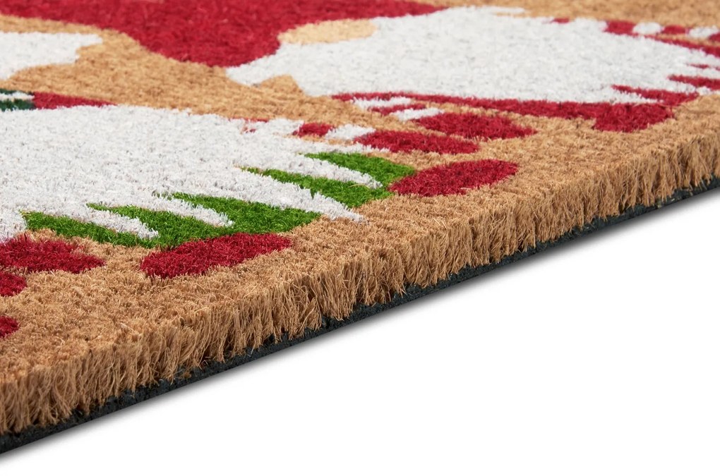 Hanse Home, Rohožka 3 vianočné trpaslíci 105674 – na von aj na doma, 45x75, červená, chodba / predsieň