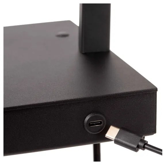 Lucide 30295/01/30 - Stmievateľná stolná lampa GREGORY 1xE27/60W/230V USB čierna