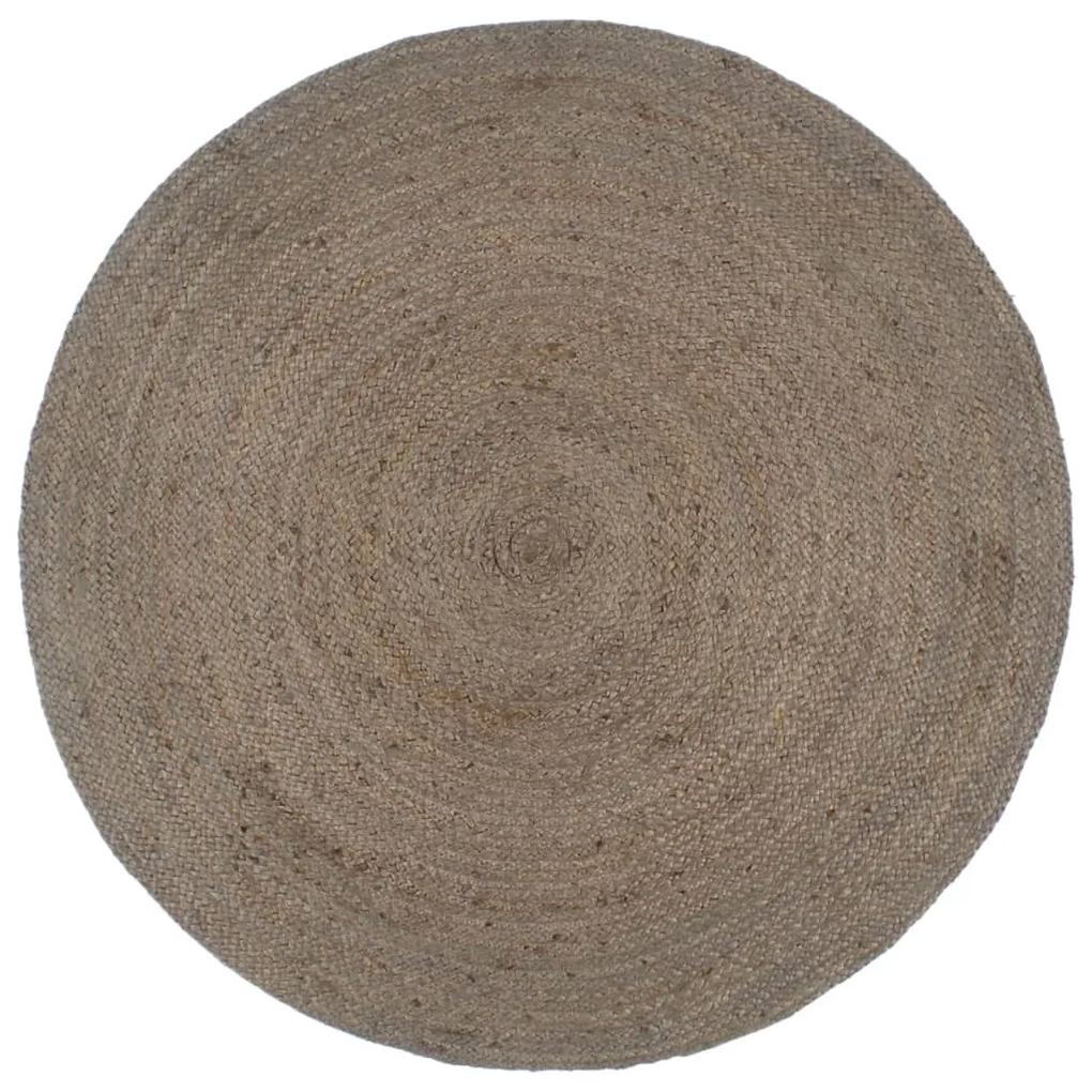 Ručne vyrobený jutový koberec okrúhly 180 cm sivý
