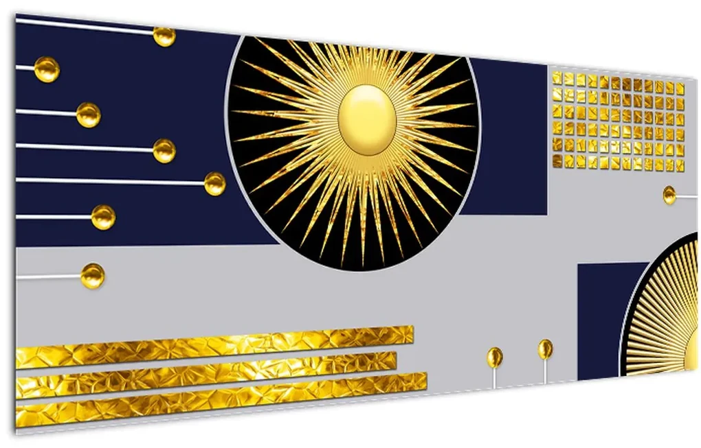 Obraz - Zlaté kruhy (120x50 cm)