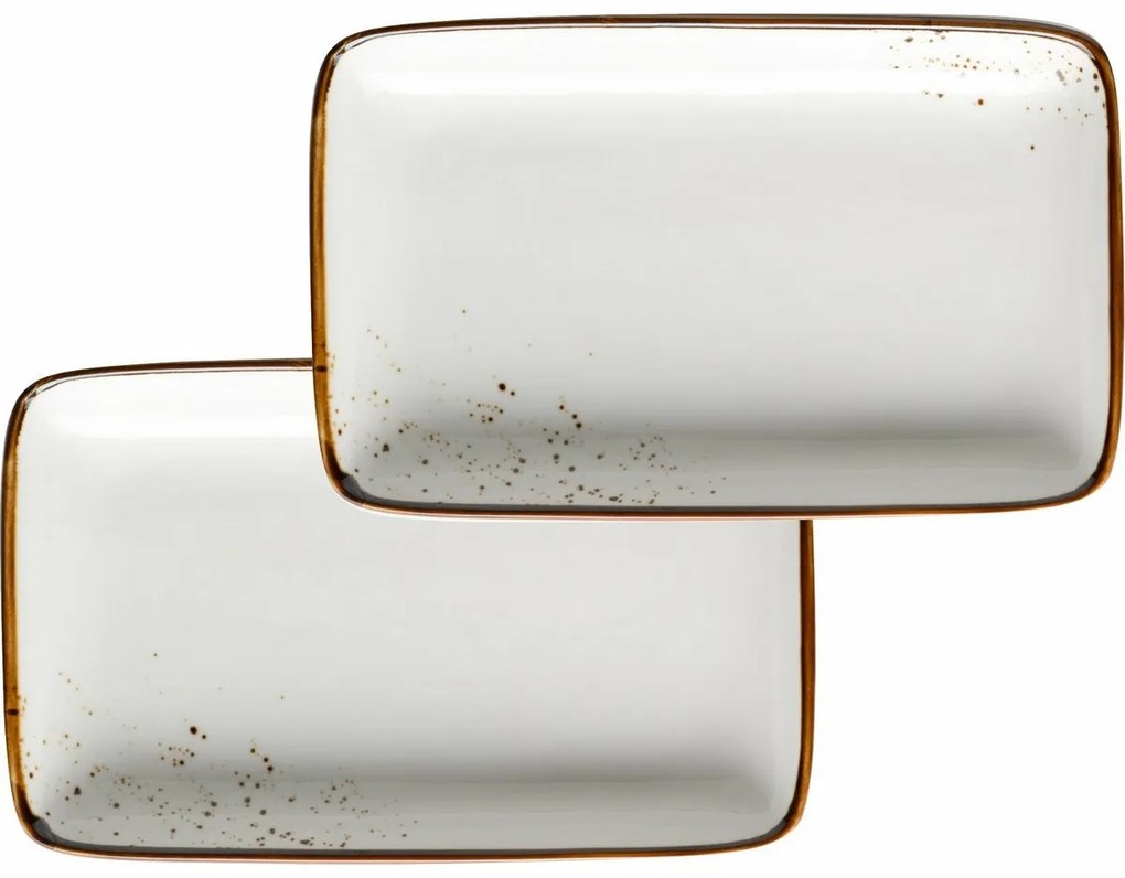 Mäser 2-dielna súprava podnosov Pintar White hnedé bodky 21 x 13 x 3 cm