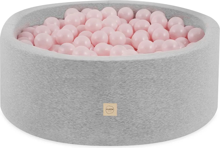 Suchý bazénik 90x40 cm, okrúhly, svetlo šedý, bavlna