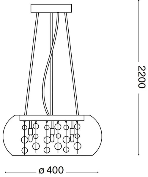 Ideal Lux - Luster na lanku AUDI 5xG9/40W/230V dymová