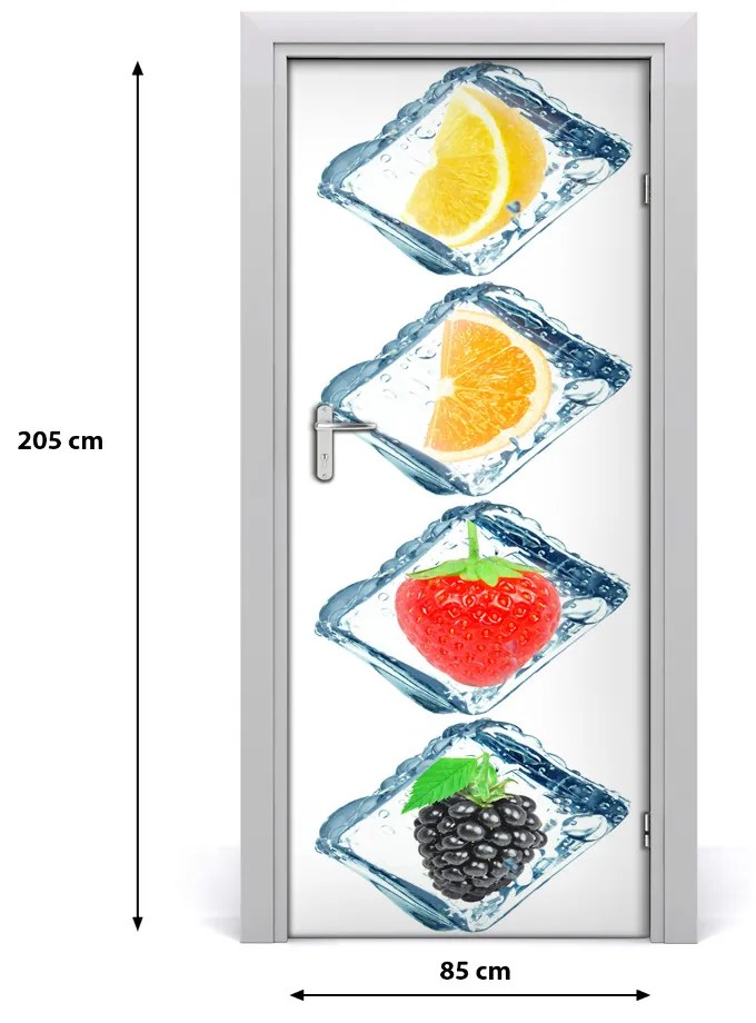 Fototapeta na dvere samolepiace ovocie a ľad 85x205 cm