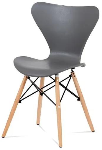 Stolička s plastovým sedákom a operadlom sivá