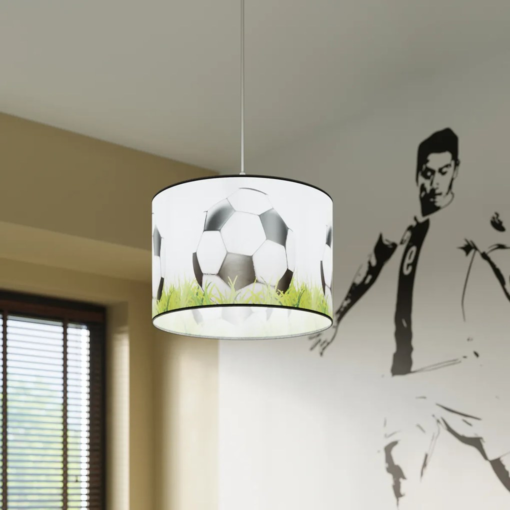 Detské závesné svietidlo Ball C, 1x plastové tienidlo so vzorom, (fi 30cm)