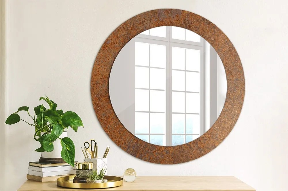 Okrúhle ozdobné zrkadlo Hrdzavý kov fi 60 cm