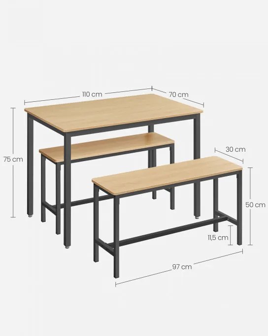 Jedálenský stôl s lavičkami KDT070B09