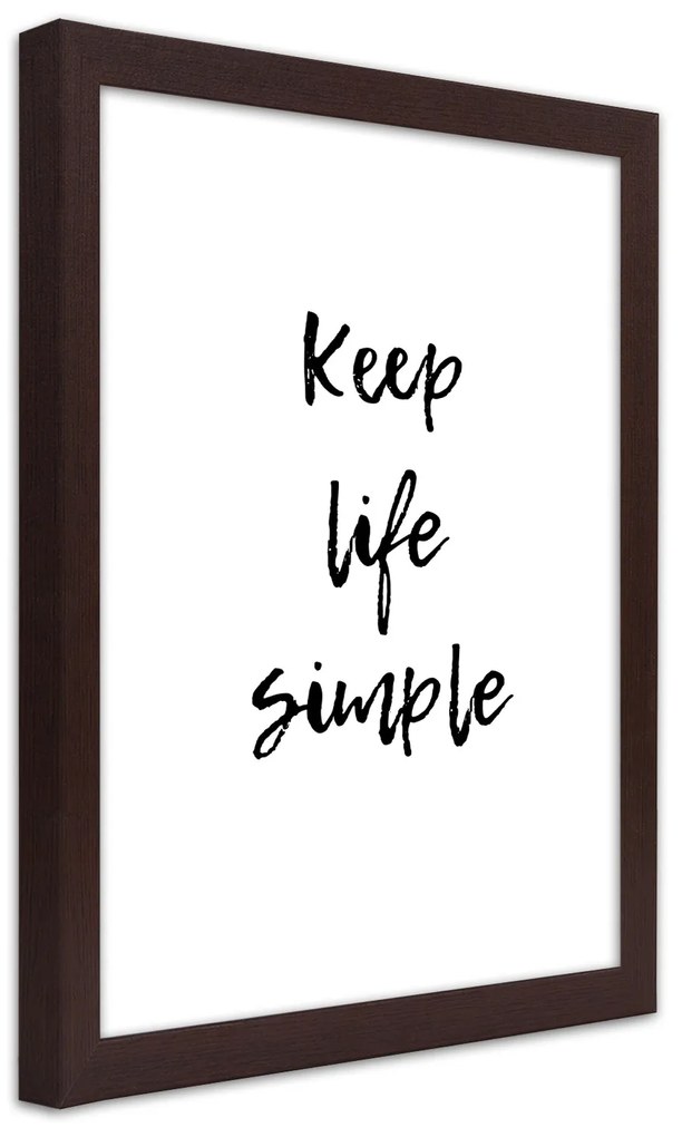 Gario Plagát Keep your life simple Farba rámu: Hnedá, Rozmery: 70 x 100 cm