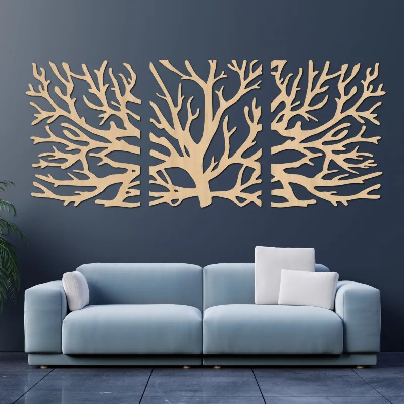 Trojdielny obraz na stenu konáre | SENTOP FB-HDF0502