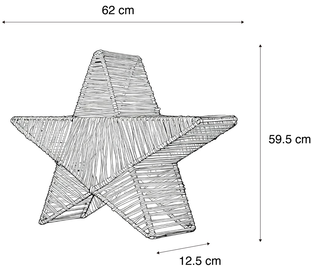 Vianočná stojaca lampa hnedá 60 cm s LED IP54 nabíjateľná - Sisine