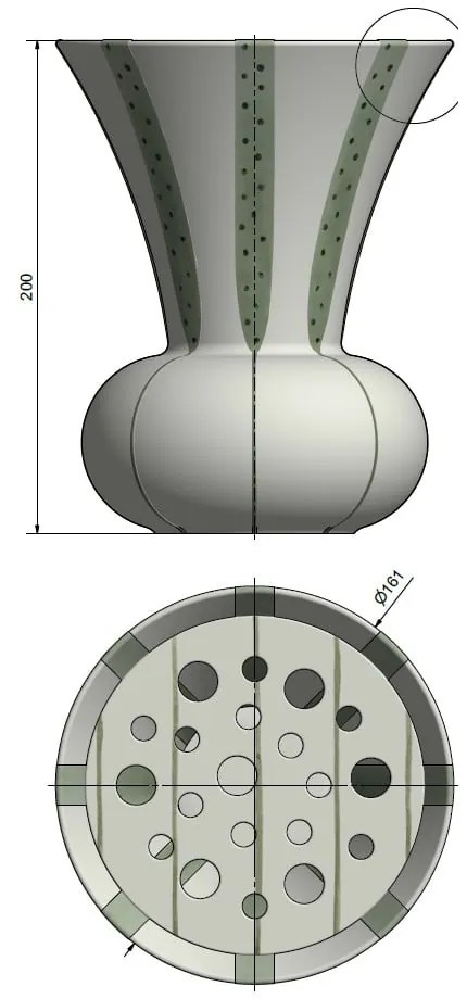 Kameninová váza Kähler Design Signature, výška 20 cm